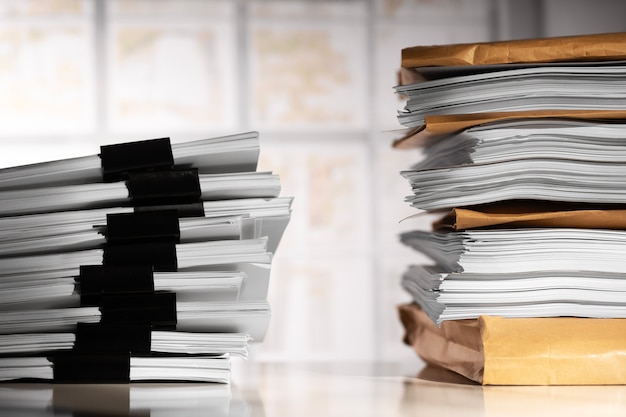 Free photo still life of documents stack