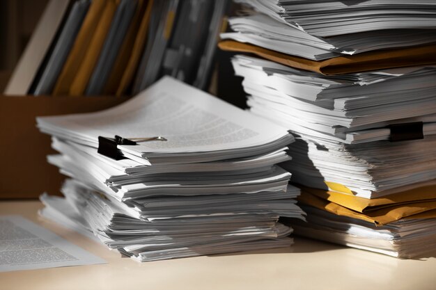 Still life of documents stack