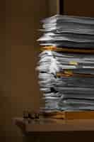 Free photo still life of documents stack