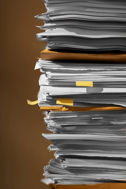 Free photo still life of documents stack