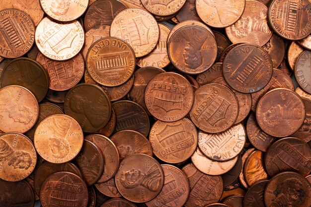 Free Photo still life of dollar coins scattered