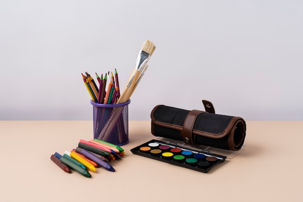 Still life of drawing tools