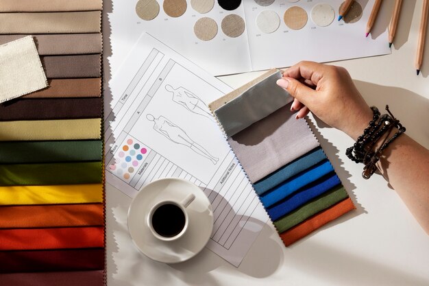 still life of fashion designer's office