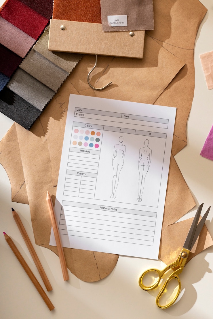 Free Photo still life of fashion designer's office