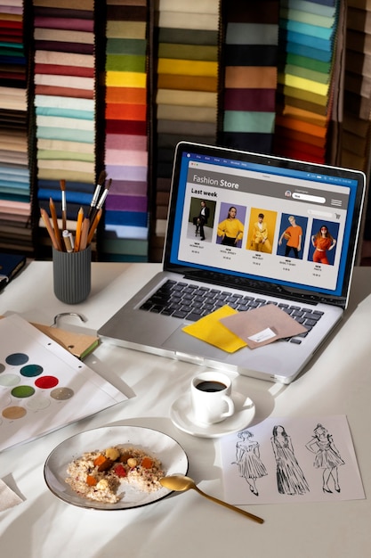 Free photo still life of fashion designer's office