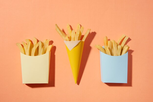 Still life of fast food dishes