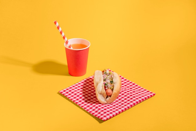 Free photo still life of fast food dishes