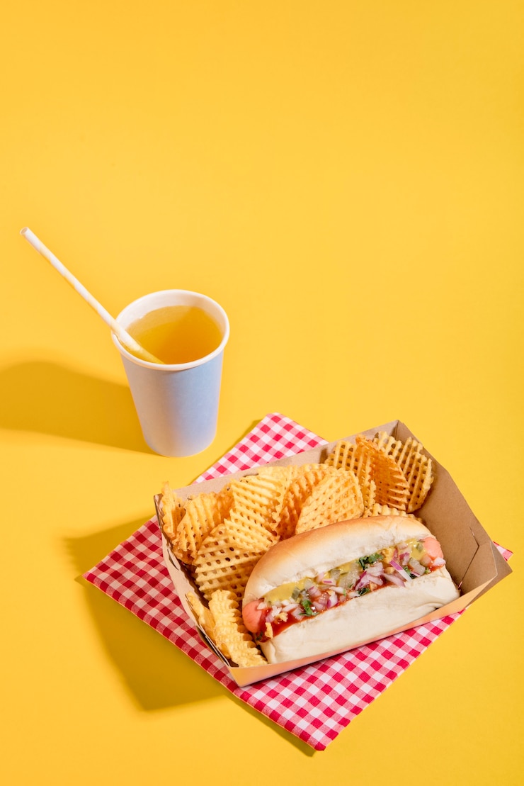 Free Photo still life of fast food dishes