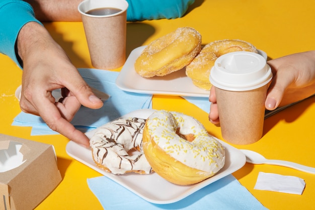 Free photo still life of fast food dishes