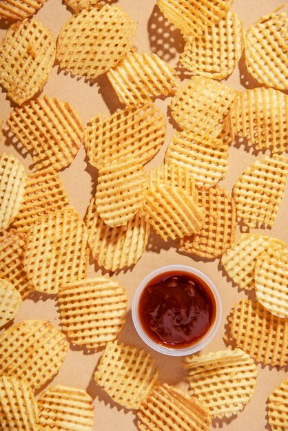 Still life of fast food dishes