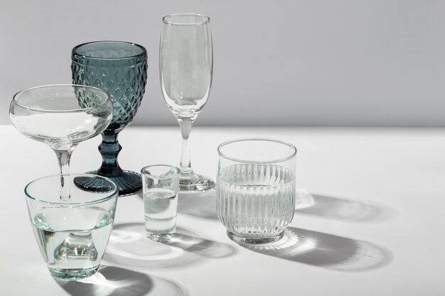 Still life of glass cups