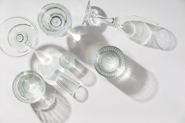 Still life of glass cups