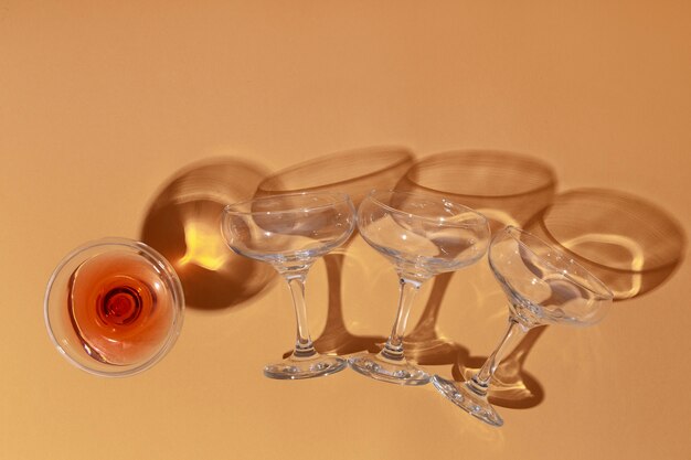 Free photo still life of glass cups