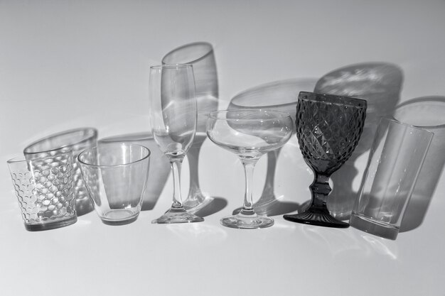 Still life of glass cups