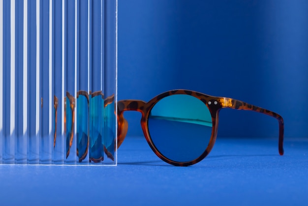 Free photo still life of glasses with slightly rounded frames