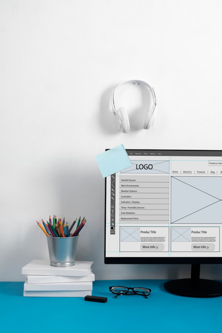 Free Photo still life of graphic design office