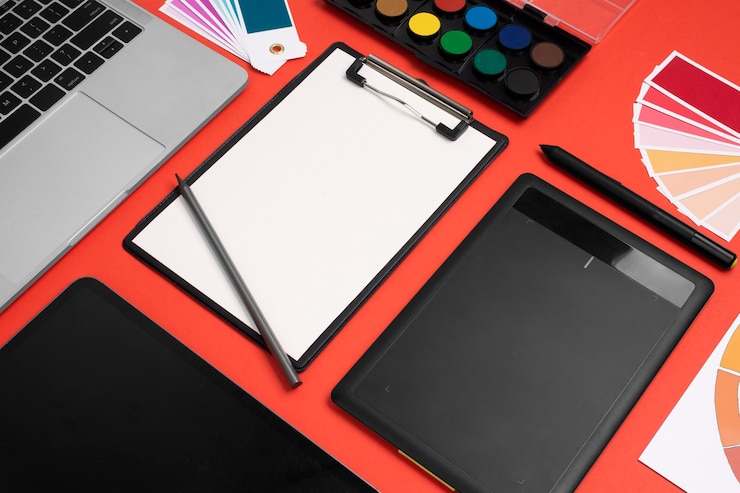 Free Photo still life of graphic design office