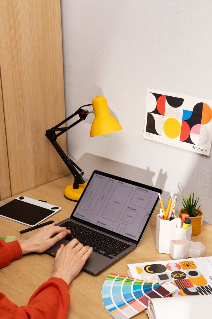 Free Photo still life of  graphic design studio