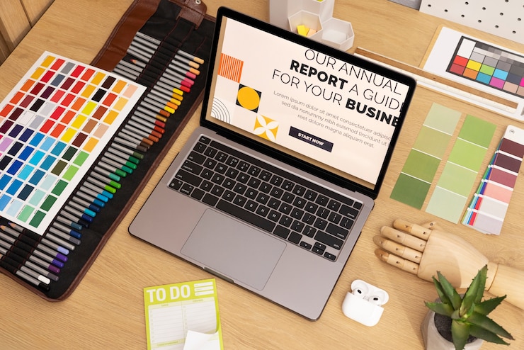 Free Photo still life of  graphic design studio
