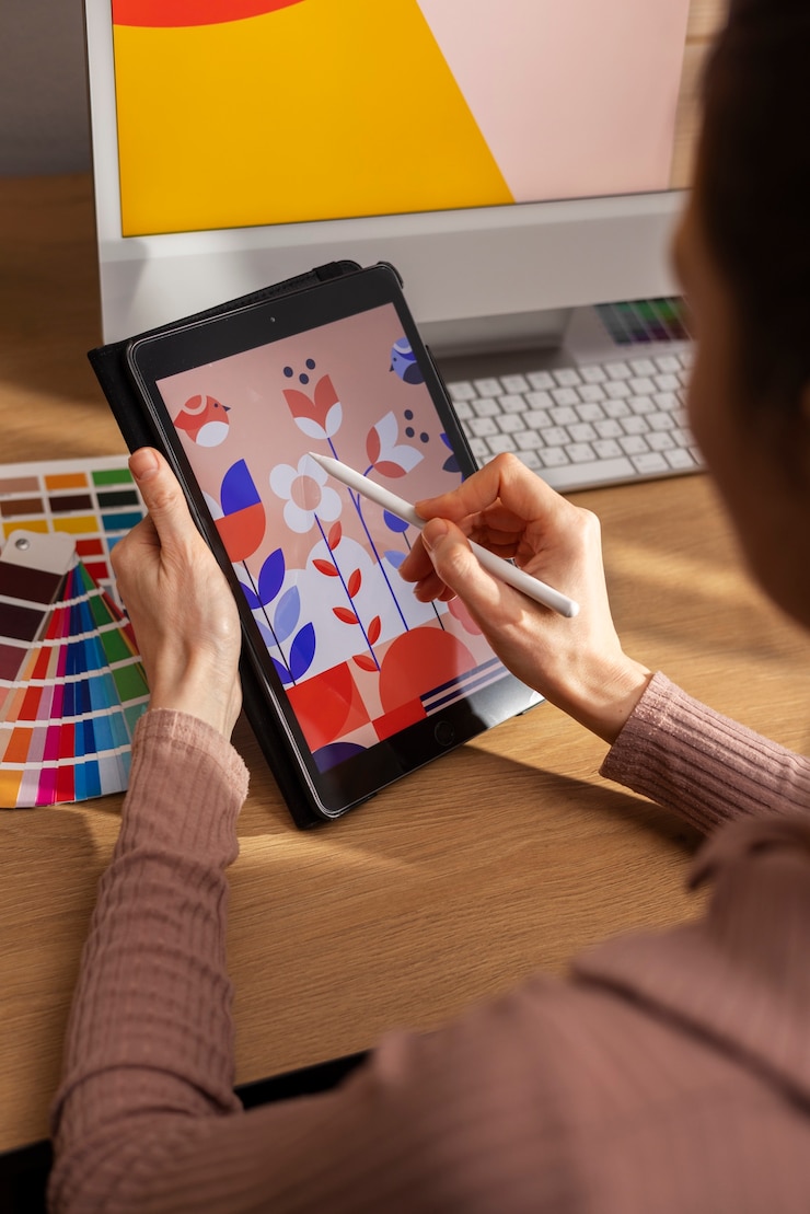 Free Photo still life of  graphic design studio