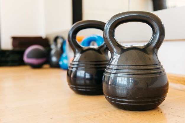 Still life of gym equipment