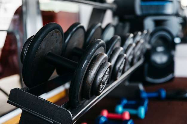 Still life of gym equipment