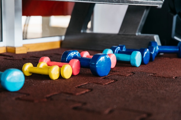 Still life of gym equipment