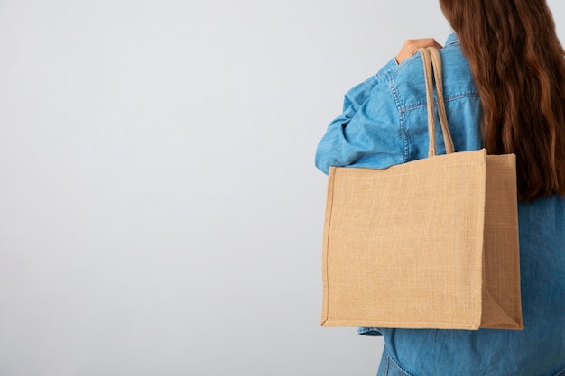 Still life of hanging  bag