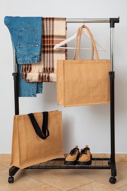 Free photo still life of hanging  bag