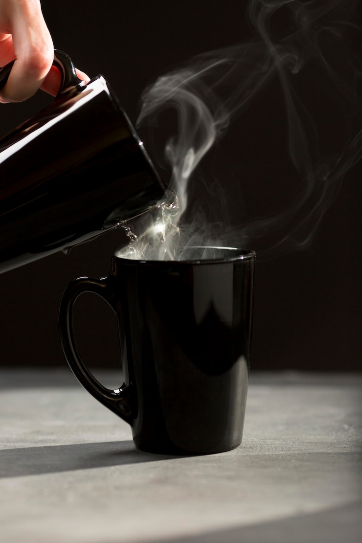 Free Photo still life hot water assortment