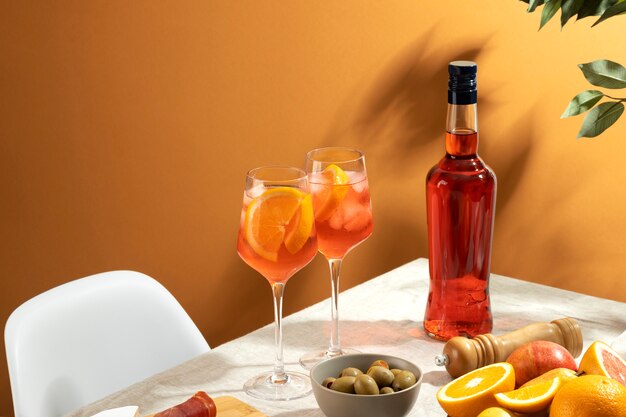 Still life of italian cocktail