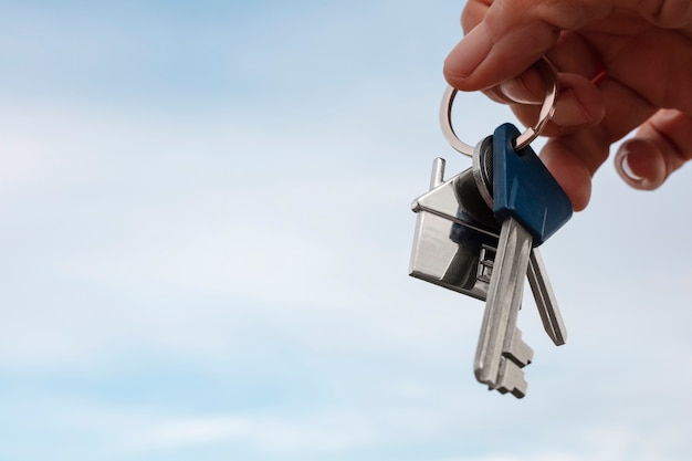 Free photo still life of keys to new home