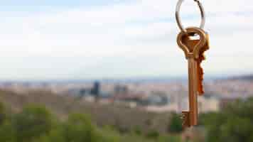 Free photo still life of keys to new home