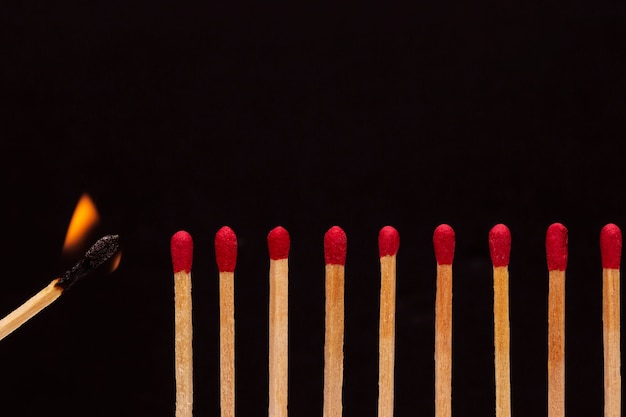 Free photo still life of matches burning