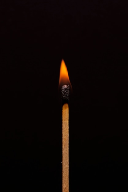 Still life of matches burning
