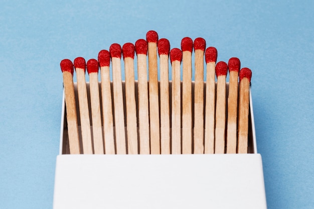 Still life of matches out of the box