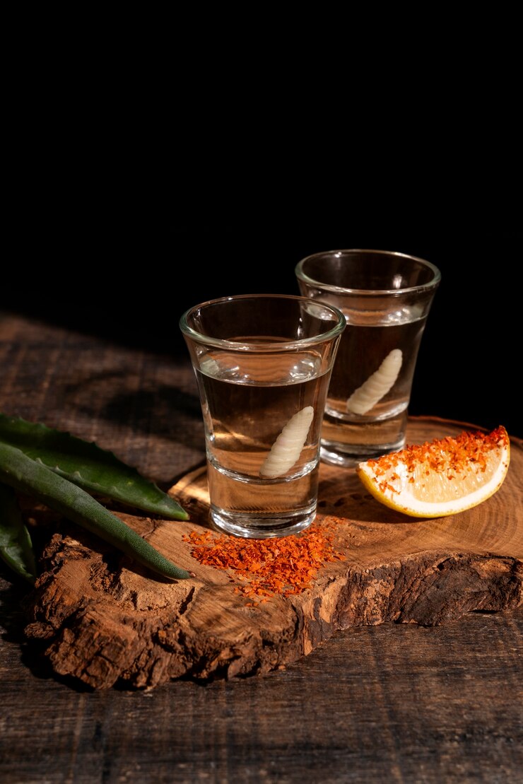 無料Photo マグイワームのメスカール飲み物の静物
