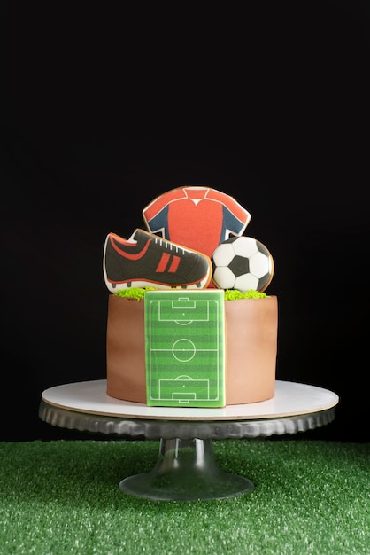 無料写真 サッカーファンの誕生日をテーマにしたパーティーの静物