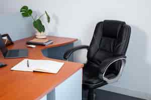 Free photo still life of office chair indoors