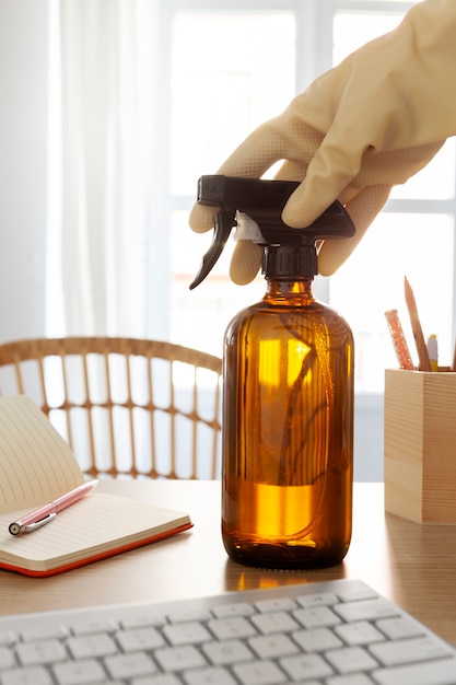 Free photo still life of office cleaning process