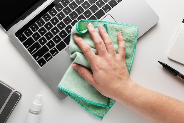 Free photo still life of office cleaning process