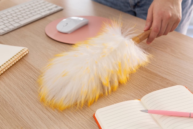 Free photo still life of office cleaning process