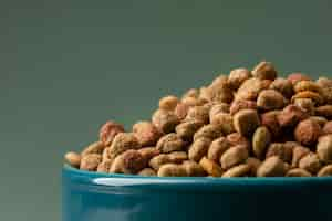 Free photo still life pet food composition