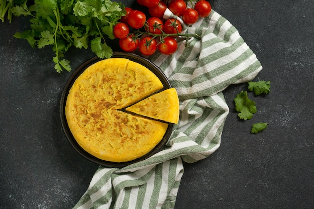 Still life of potato spanish tortilla