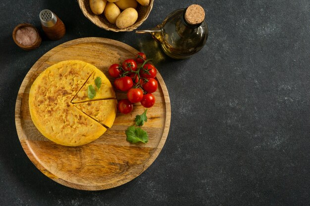 Still life of potato spanish tortilla