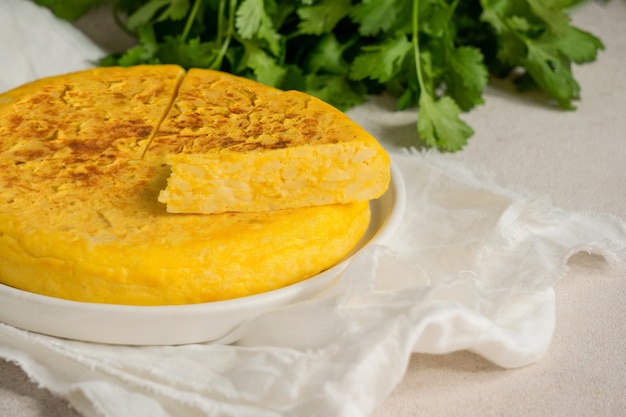 Free photo still life of potato spanish tortilla