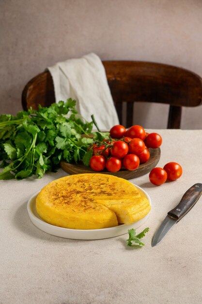 Still life of potato spanish tortilla