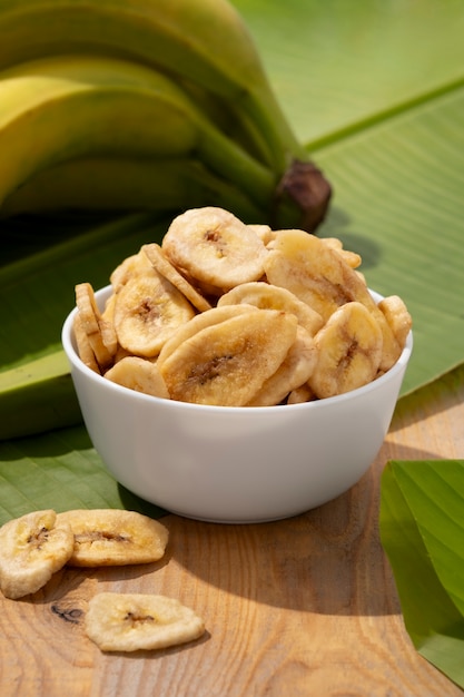 Still life of recipe with plantain banana