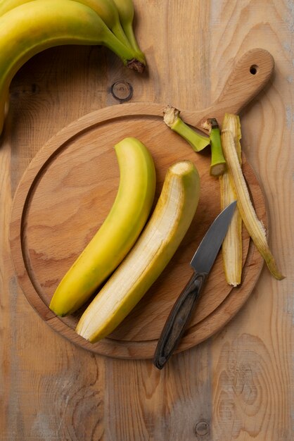 Still life of recipe with plantain banana