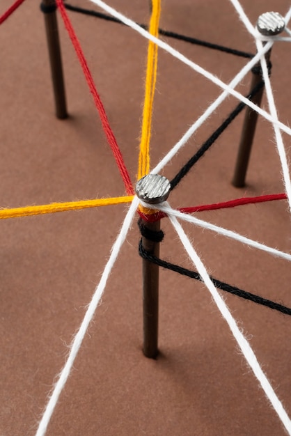 Free photo still life of red thread connection